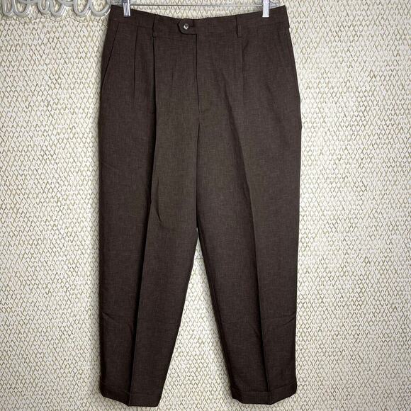 Claiborne Mens Dark Brown Business Casual Relaxed Straight Leg Pants Size 36X30 - Picture 1 of 10